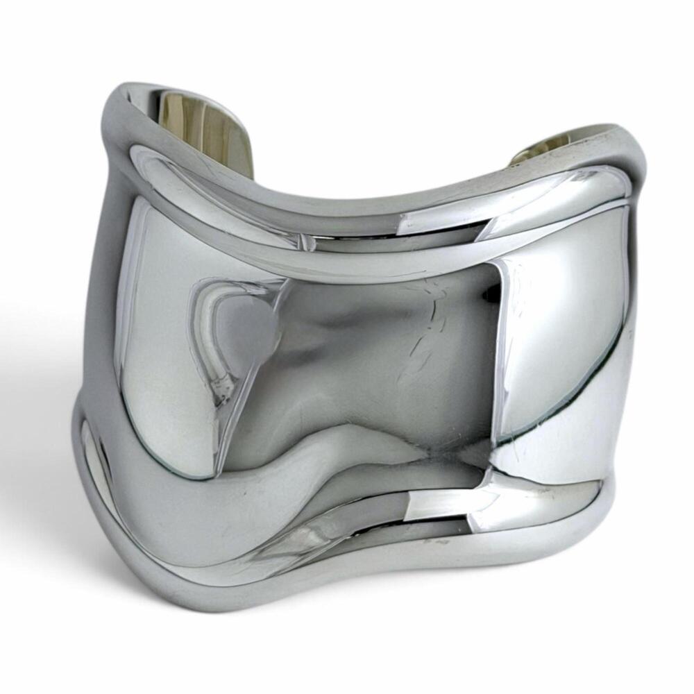 TIFFANY&Co. Tiffany AG925 Bone Cuff Bracelet Bangle for Left Hand, Silver, Ma...